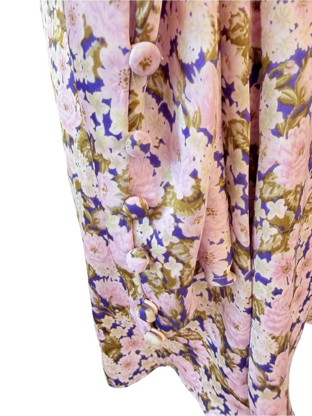Zara Pink Floral Satin Mini Dress with Green Accents Sz XS - Picture 10 of 13